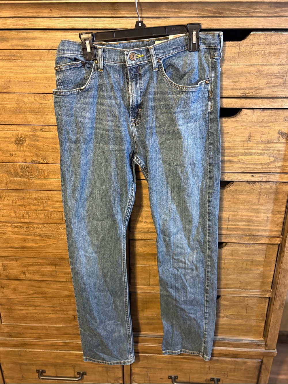 Wrangler Rugged Wear Slim Straight Jeans Men’s 34x32 Blue Denim Classic Workwear - Picture 5 of 6